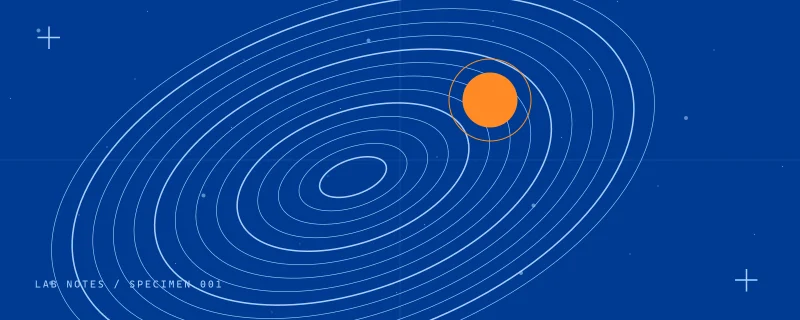 Abstract orbital curves and a bright circular marker, specimen 1