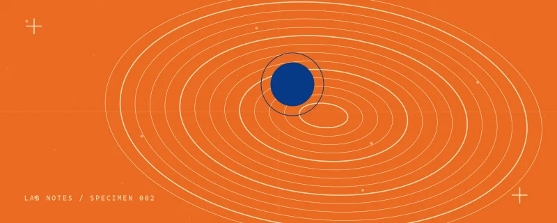 Abstract orbital curves and a bright circular marker, specimen 2