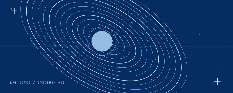 Abstract orbital curves and a bright circular marker, specimen 3